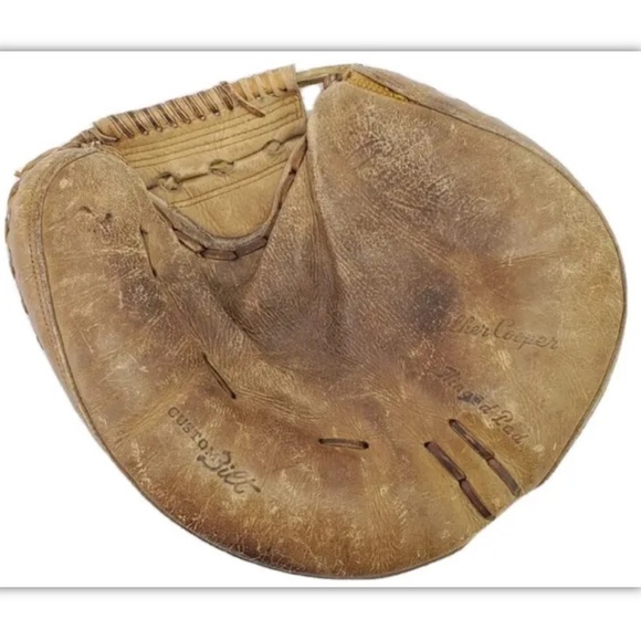 RAWLINGS Catcher Mitt Walker Cooper 10.5” RHT Leather Baseball Glove VTG 50s 60s - Picture 2 of 16